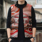 Dolphins Rugby Sleeveless Puffer Jacket Australian Aboriginal Dot Painting Style