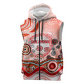 Dolphins Rugby Sleeveless Zip Hoodie Australian Aboriginal Dot Painting Style