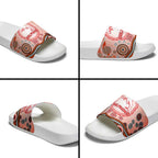 Dolphins Rugby Slide Sandals Australian Aboriginal Dot Painting Style