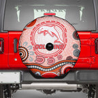 Dolphins Rugby Spare Tire Cover Australian Aboriginal Dot Painting Style