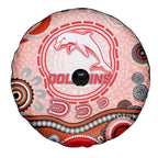 Dolphins Rugby Spare Tire Cover Australian Aboriginal Dot Painting Style