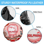 Dolphins Rugby Spare Tire Cover Australian Aboriginal Dot Painting Style