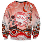 Dolphins Rugby Sweatshirt Australian Aboriginal Dot Painting Style