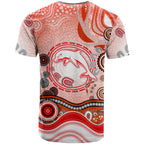 Dolphins Rugby T Shirt Australian Aboriginal Dot Painting Style