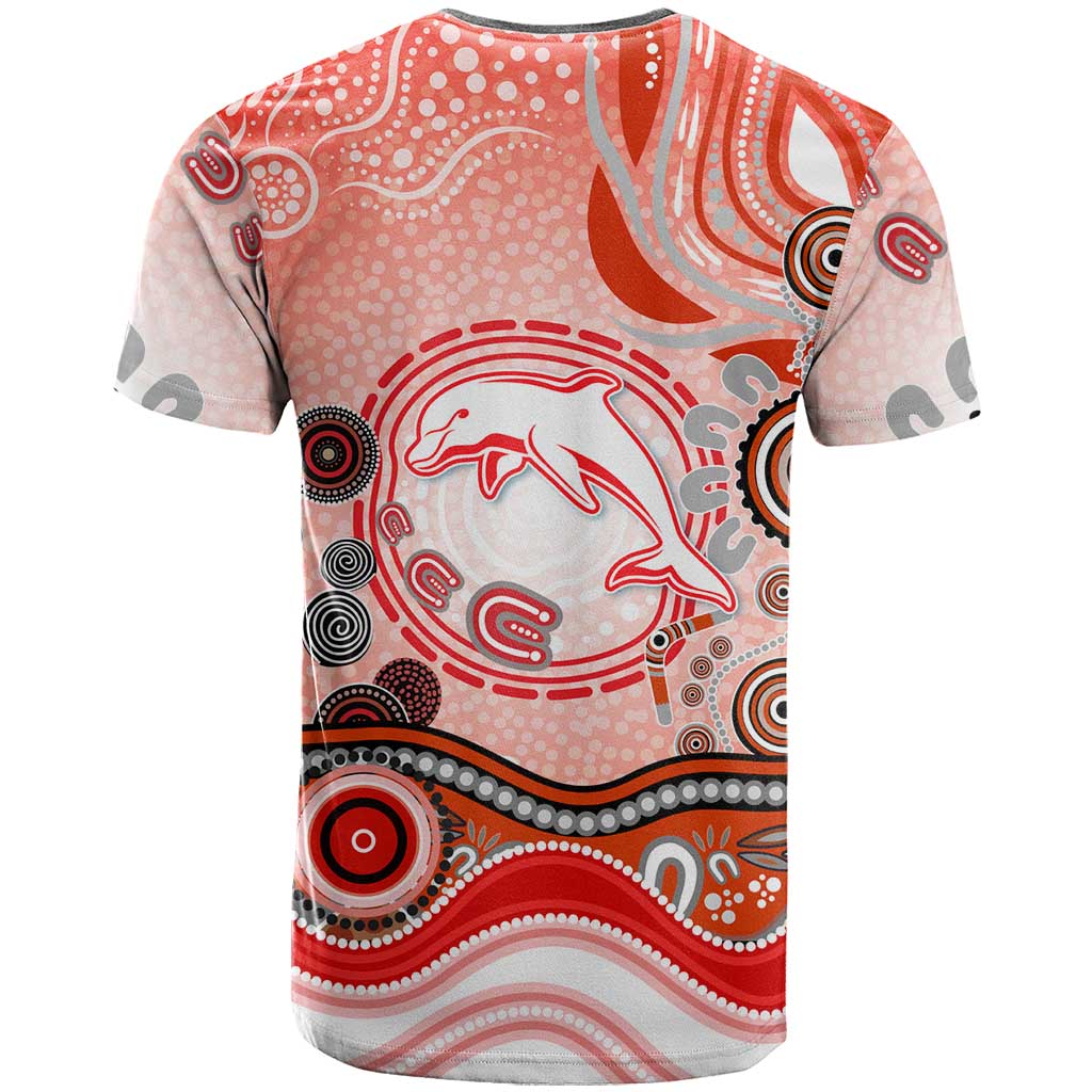 Dolphins Rugby T Shirt Australian Aboriginal Dot Painting Style