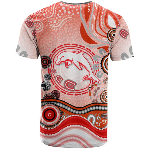 Dolphins Rugby T Shirt Australian Aboriginal Dot Painting Style