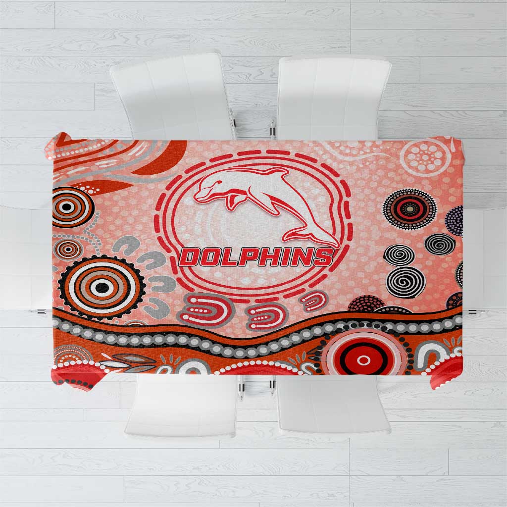 Dolphins Rugby Tablecloth Australian Aboriginal Dot Painting Style