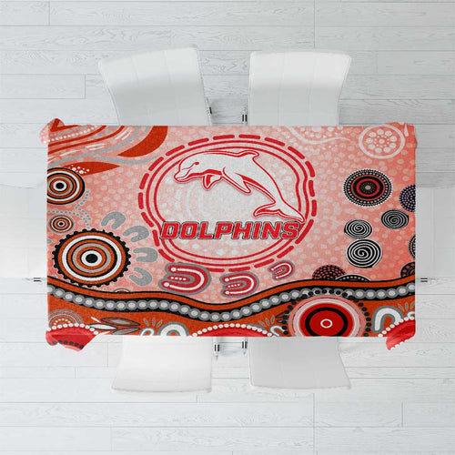 Dolphins Rugby Tablecloth Australian Aboriginal Dot Painting Style
