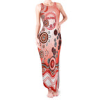 Dolphins Rugby Tank Maxi Dress Australian Aboriginal Dot Painting Style