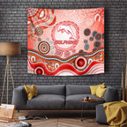 Dolphins Rugby Tapestry Australian Aboriginal Dot Painting Style