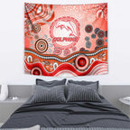 Dolphins Rugby Tapestry Australian Aboriginal Dot Painting Style