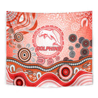 Dolphins Rugby Tapestry Australian Aboriginal Dot Painting Style