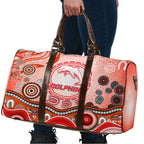 Dolphins Rugby Travel Bag Australian Aboriginal Dot Painting Style