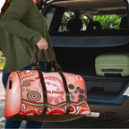 Dolphins Rugby Travel Bag Australian Aboriginal Dot Painting Style