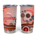 Dolphins Rugby Tumbler Cup Australian Aboriginal Dot Painting Style
