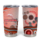 Dolphins Rugby Tumbler Cup Australian Aboriginal Dot Painting Style
