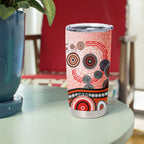 Dolphins Rugby Tumbler Cup Australian Aboriginal Dot Painting Style