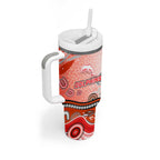 Dolphins Rugby Tumbler With Handle Australian Aboriginal Dot Painting Style