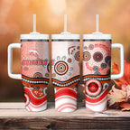 Dolphins Rugby Tumbler With Handle Australian Aboriginal Dot Painting Style