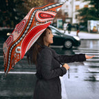 Dolphins Rugby Umbrella Australian Aboriginal Dot Painting Style