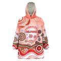 Dolphins Rugby Wearable Blanket Hoodie Australian Aboriginal Dot Painting Style