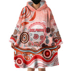 Dolphins Rugby Wearable Blanket Hoodie Australian Aboriginal Dot Painting Style