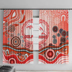 Dolphins Rugby Window Curtain Australian Aboriginal Dot Painting Style