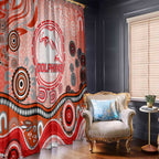 Dolphins Rugby Window Curtain Australian Aboriginal Dot Painting Style