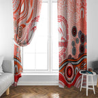 Dolphins Rugby Window Curtain Australian Aboriginal Dot Painting Style