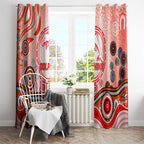 Dolphins Rugby Window Curtain Australian Aboriginal Dot Painting Style