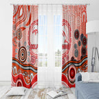Dolphins Rugby Window Curtain Australian Aboriginal Dot Painting Style