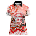 Dolphins Rugby Women Polo Shirt Australian Aboriginal Dot Painting Style