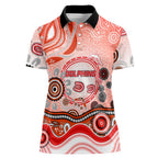 Dolphins Rugby Women Polo Shirt Australian Aboriginal Dot Painting Style