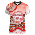 Dolphins Rugby Women V-Neck T-Shirt Australian Aboriginal Dot Painting Style