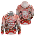 Dolphins Rugby Zip Hoodie Australian Aboriginal Dot Painting Style