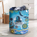 Gold Coast Titans Rugby Laundry Basket Australian Aboriginal Dot Painting Style