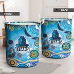 Gold Coast Titans Rugby Laundry Basket Australian Aboriginal Dot Painting Style