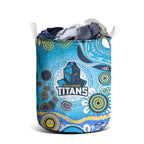 Gold Coast Titans Rugby Laundry Basket Australian Aboriginal Dot Painting Style