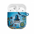 Gold Coast Titans Rugby AirPods Case Australian Aboriginal Dot Painting Style