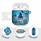 Gold Coast Titans Rugby AirPods Case Australian Aboriginal Dot Painting Style