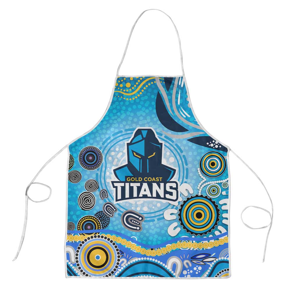 Gold Coast Titans Rugby Apron Australian Aboriginal Dot Painting Style