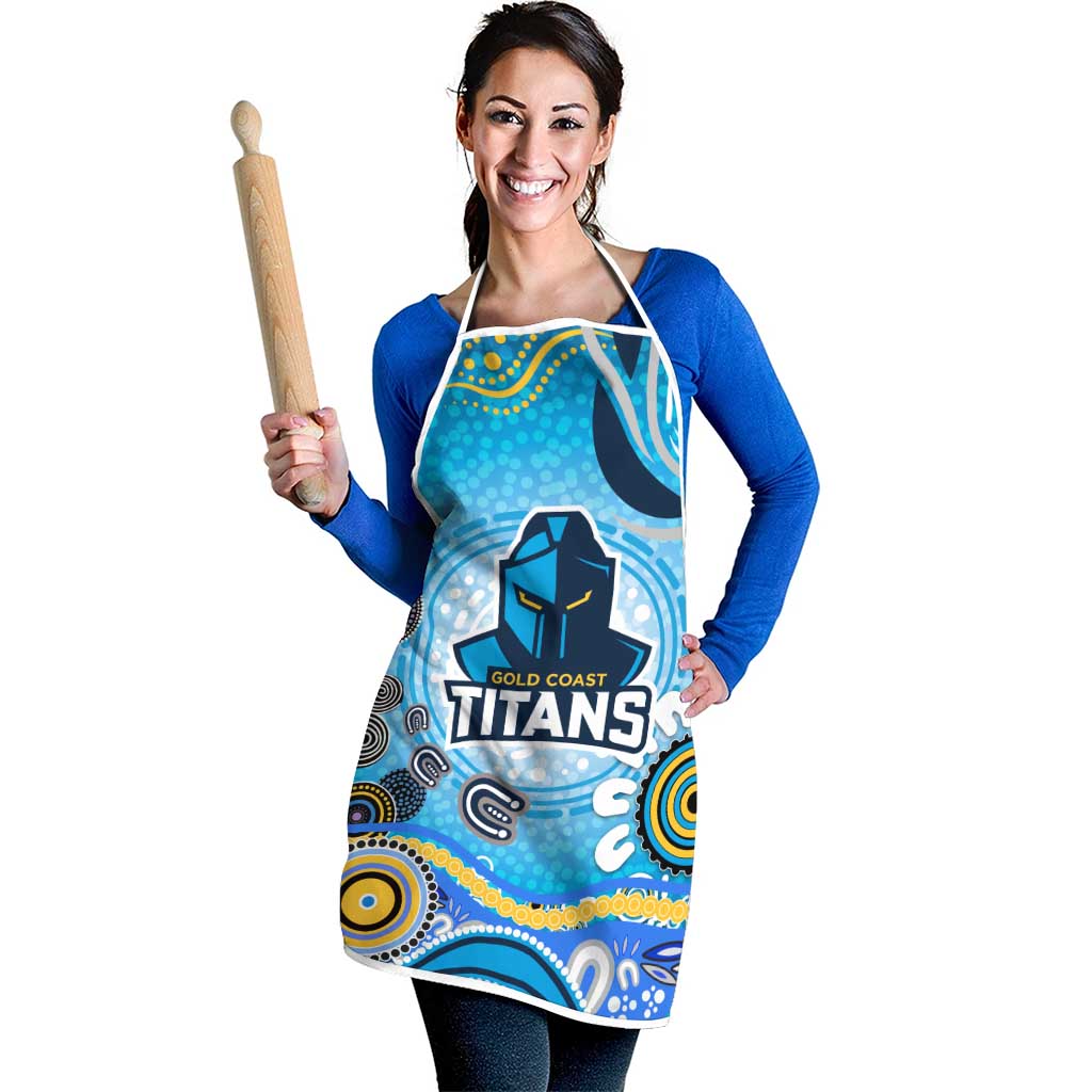 Gold Coast Titans Rugby Apron Australian Aboriginal Dot Painting Style