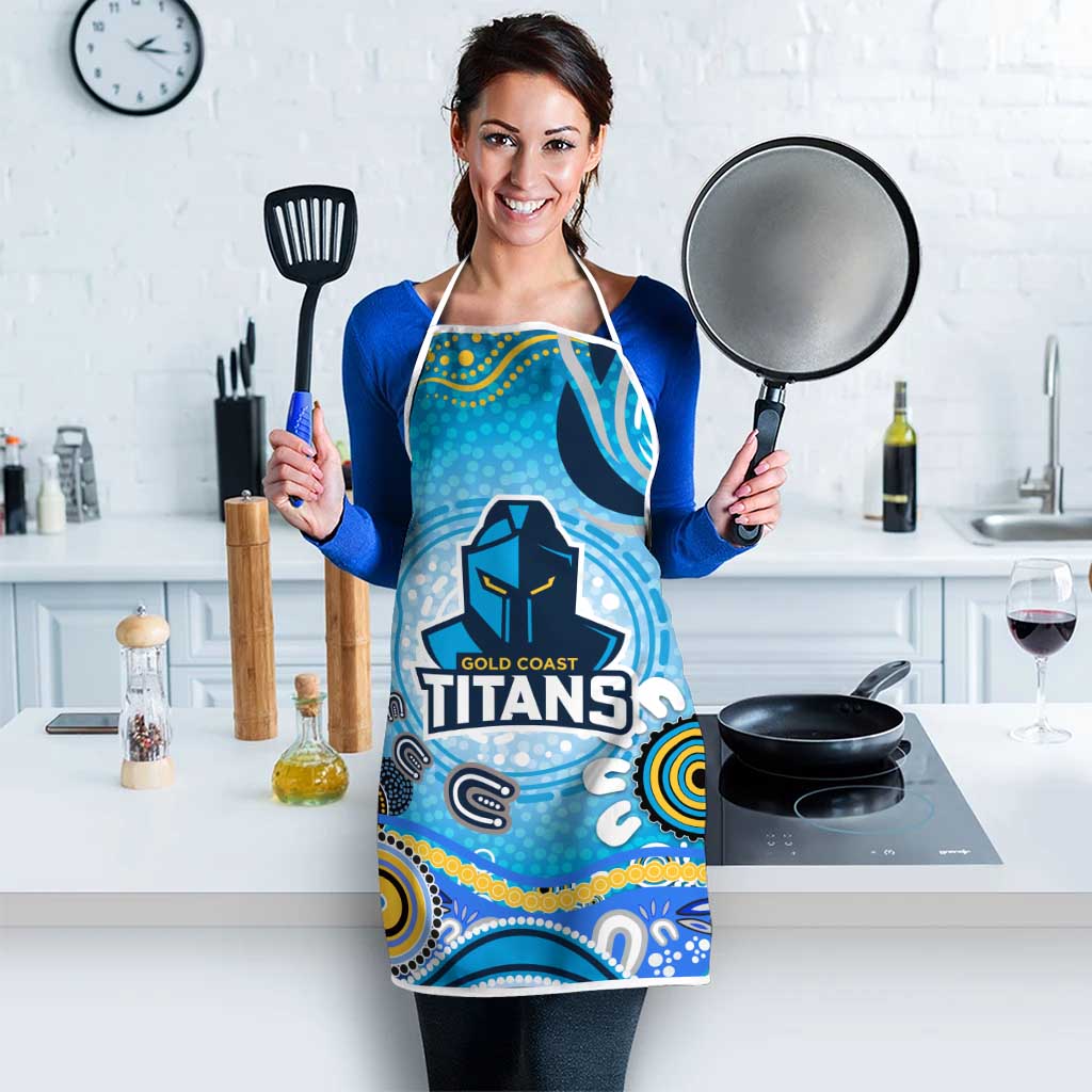 Gold Coast Titans Rugby Apron Australian Aboriginal Dot Painting Style