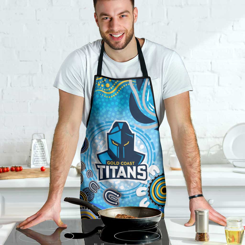 Gold Coast Titans Rugby Apron Australian Aboriginal Dot Painting Style