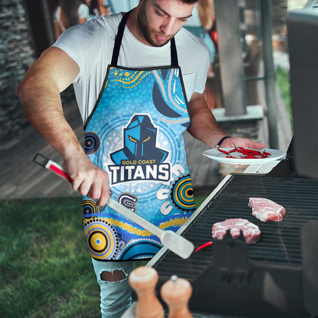 Gold Coast Titans Rugby Apron Australian Aboriginal Dot Painting Style