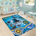 Gold Coast Titans Rugby Area Rug Australian Aboriginal Dot Painting Style