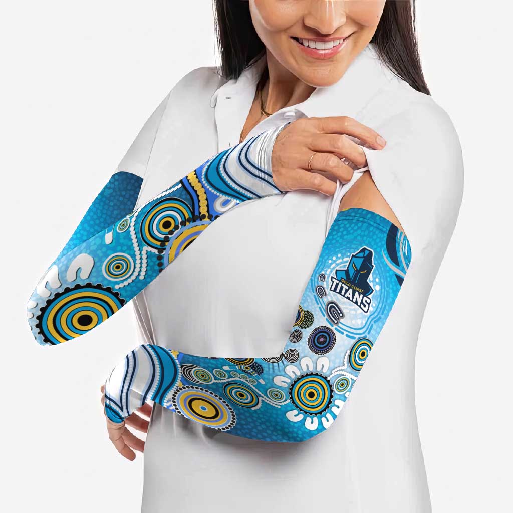 Gold Coast Titans Rugby Arm Sleeves Australian Aboriginal Dot Painting Style
