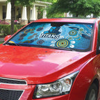 Gold Coast Titans Rugby Auto Sun Shade Australian Aboriginal Dot Painting Style