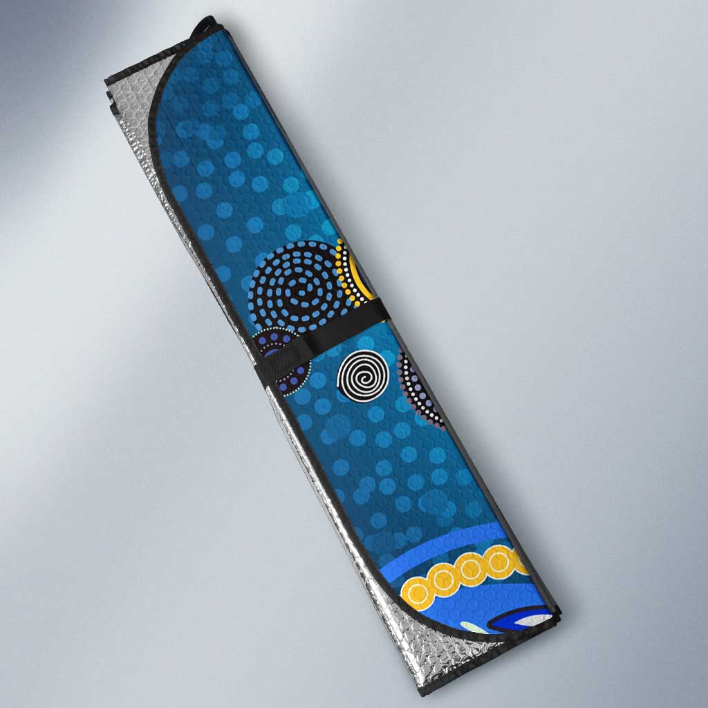 Gold Coast Titans Rugby Auto Sun Shade Australian Aboriginal Dot Painting Style