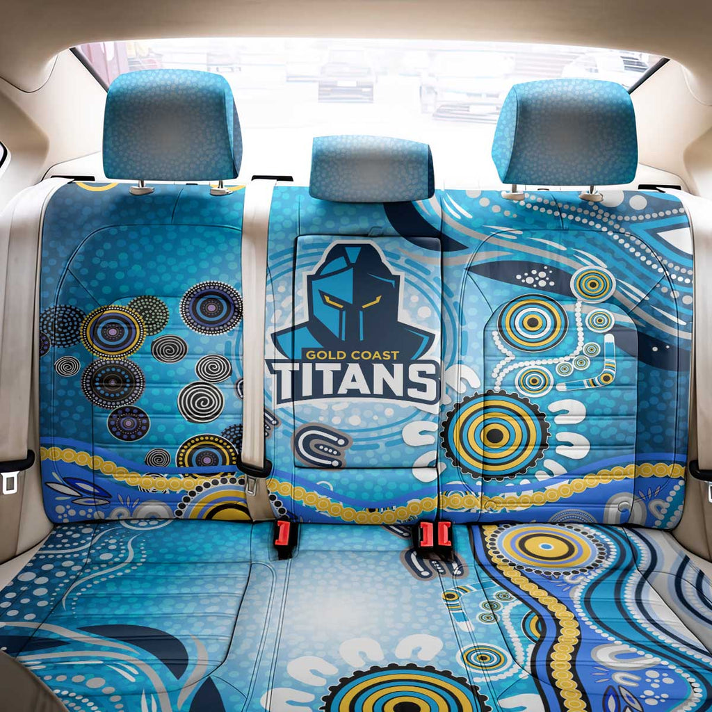 Gold Coast Titans Rugby Back Car Seat Cover Australian Aboriginal Dot Painting Style